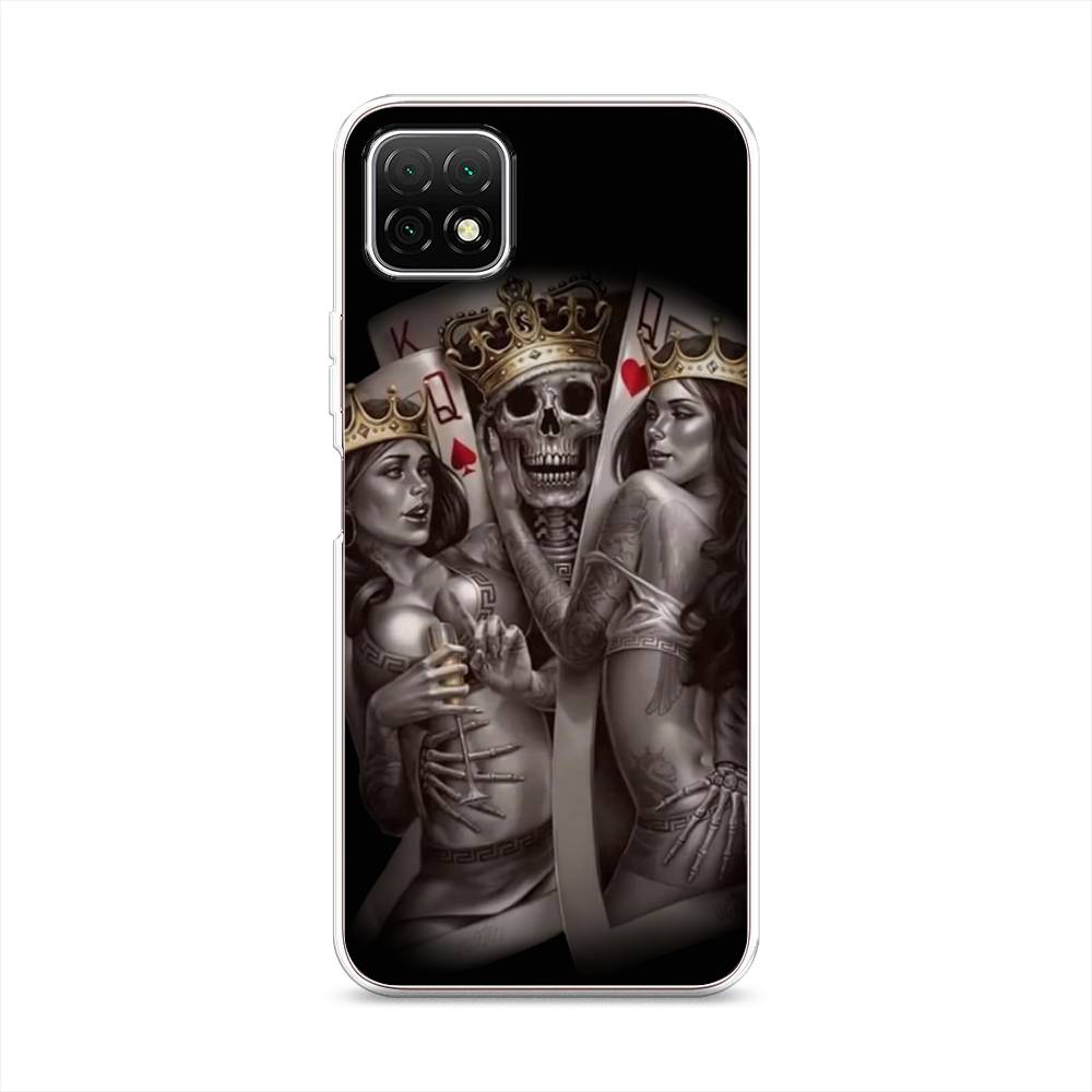 

Чехол на Wiko T3 "Карты король и королевы", Серый;желтый, 3400150-6