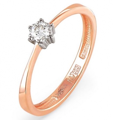 

Кольцо из красного золота с бриллиантом р. 17 Kabarovsky 1-0306-1000, 1-0306-1000