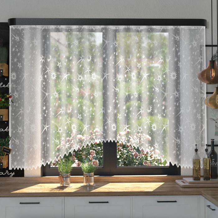 фото Тюль кухонная со шторной лентой, 160х315 см, цвет белый лента