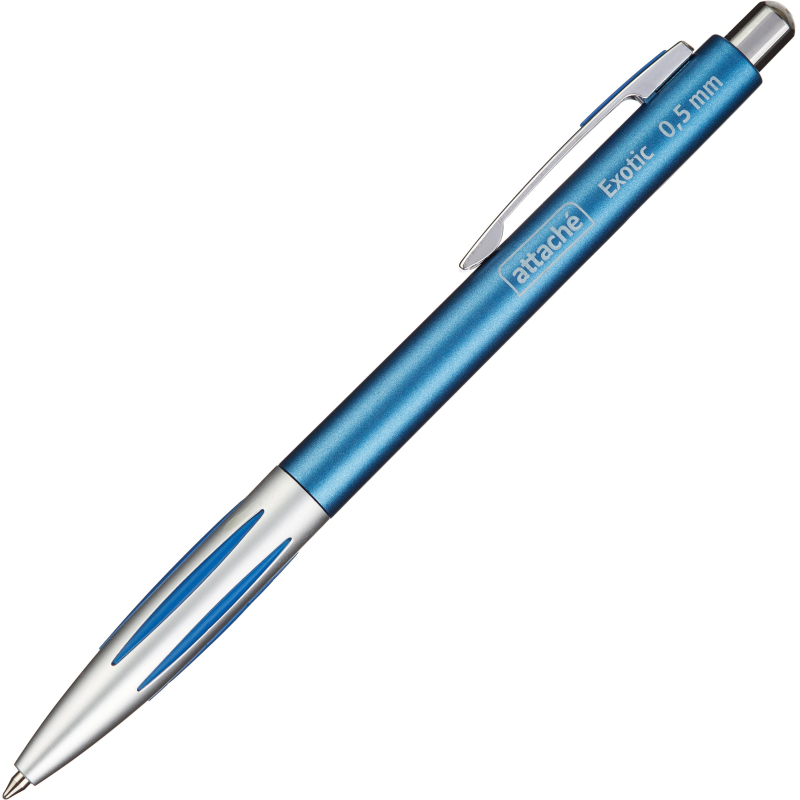 Ручка шариковая автоматическая Attache Exotic,синий корпус,цв чернил-синий