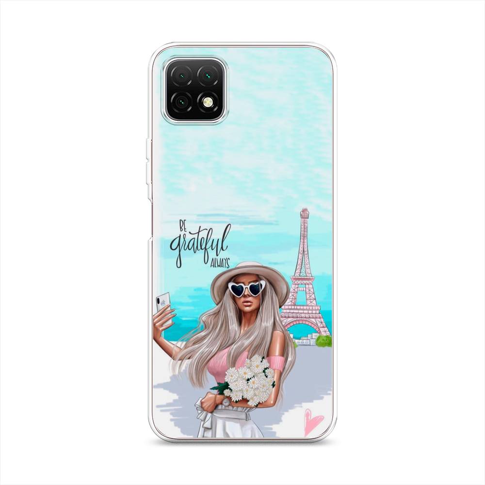 

Чехол на Wiko T3 "Селфи Париж", Голубой;бежевый, 3400150-6