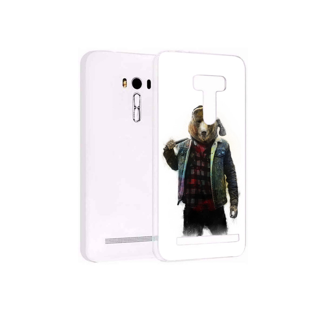 Чехол MyPads Tocco для Asus ZenFone Selfie (ZD551KL) медведь с топором