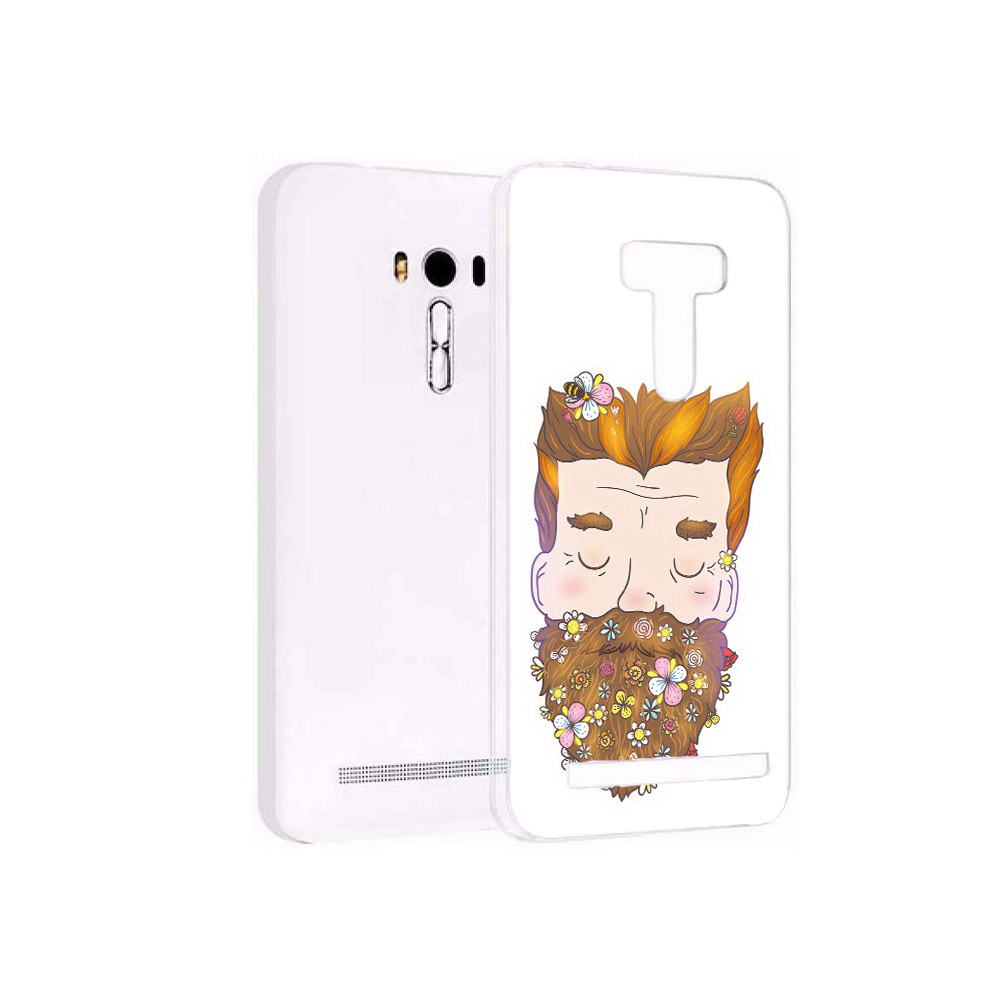 

Чехол MyPads Tocco для Asus ZenFone Selfie (ZD551KL) мужчина с цветами в бороде, Прозрачный, Tocco