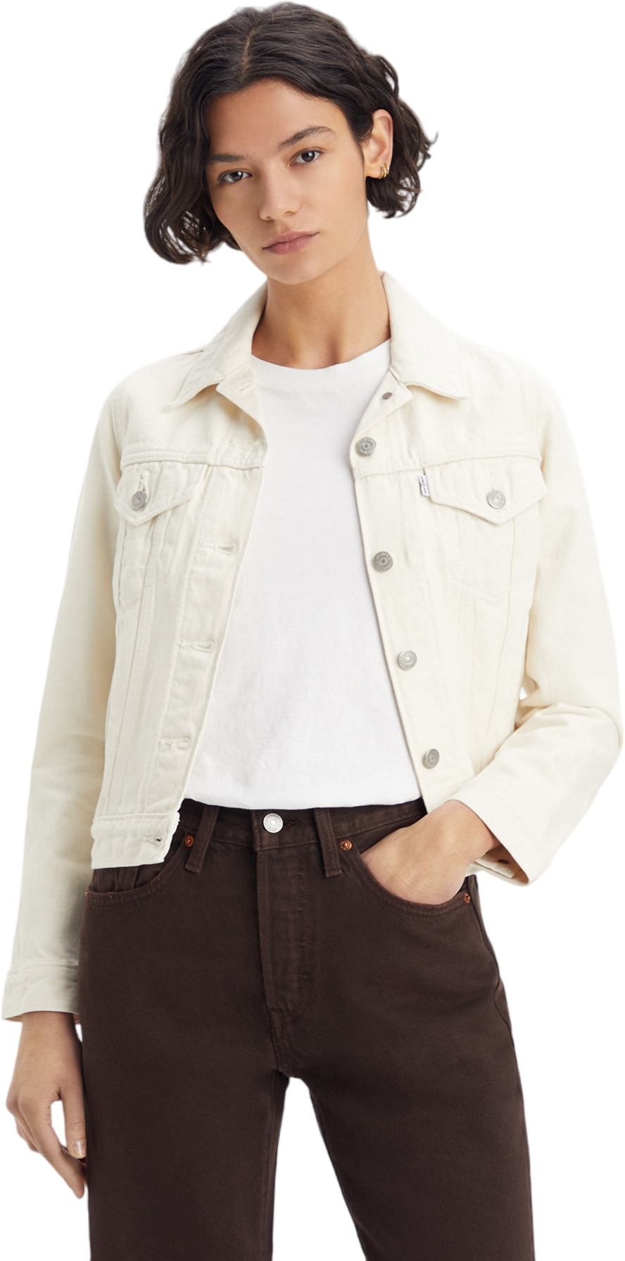 

Джинсовая куртка женская Levi's Original trucker neutrals белая L, Белый, Original trucker neutrals