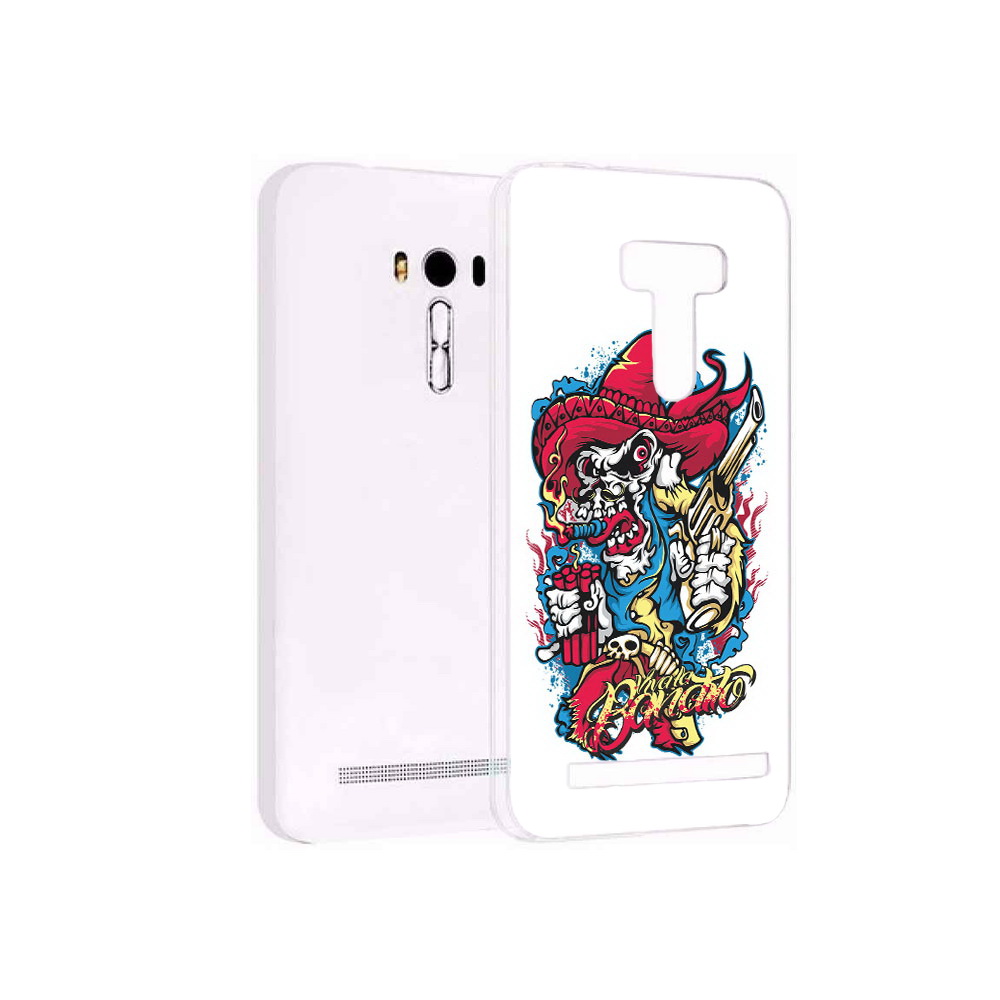 Чехол MyPads Tocco для Asus ZenFone Selfie (ZD551KL) нарисованный скелет с писталетом