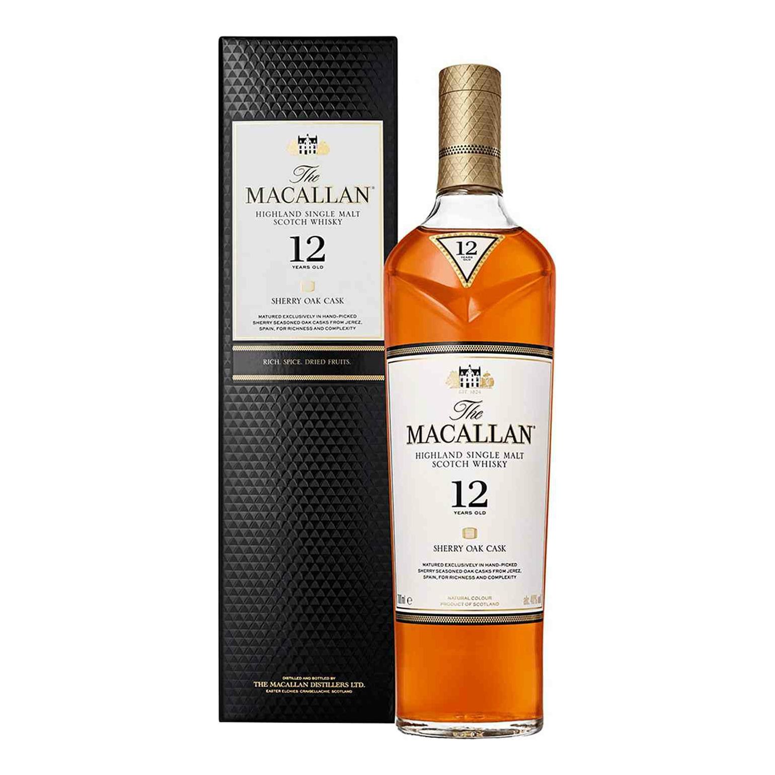 

Виски Macallan 12 Years Old в подарочной упаковке Old Design 40% 0,7 л