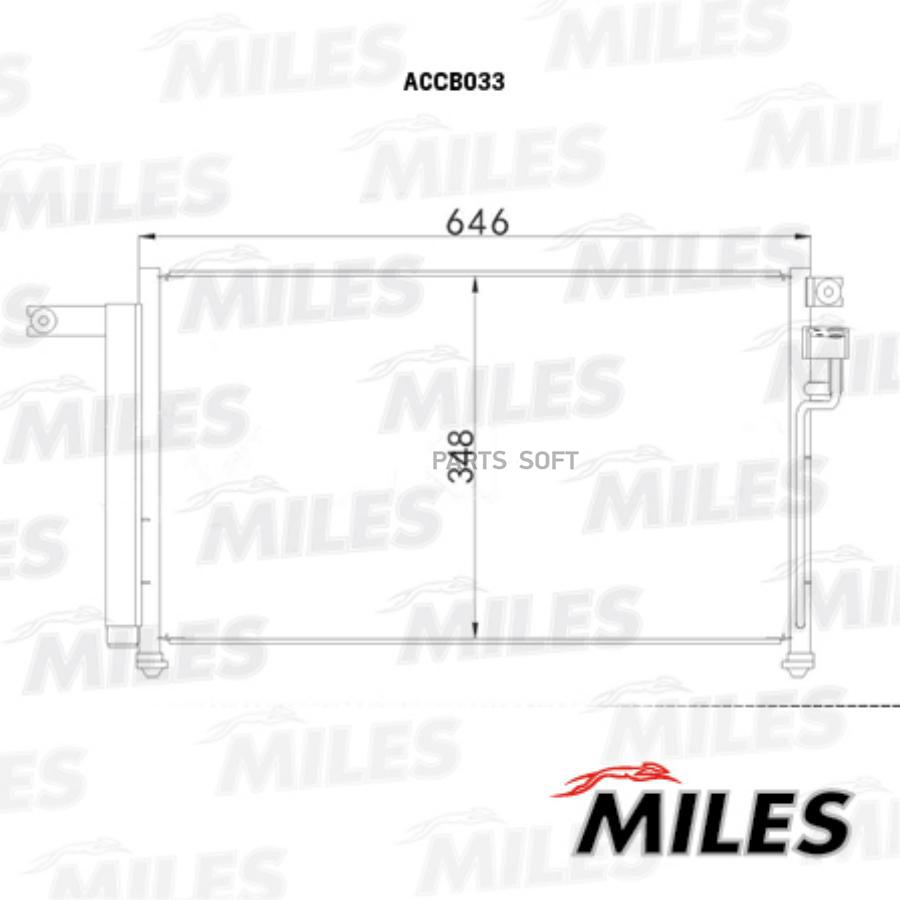 

Радиатор Кондиционера (Паяный) Kia Rio 1.4/1.6 05- Accb033 Miles арт. ACCB033