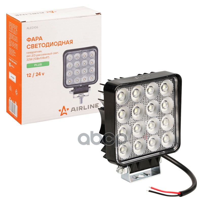 Фара Светодиодная Квадратная 64 Led 2493₽