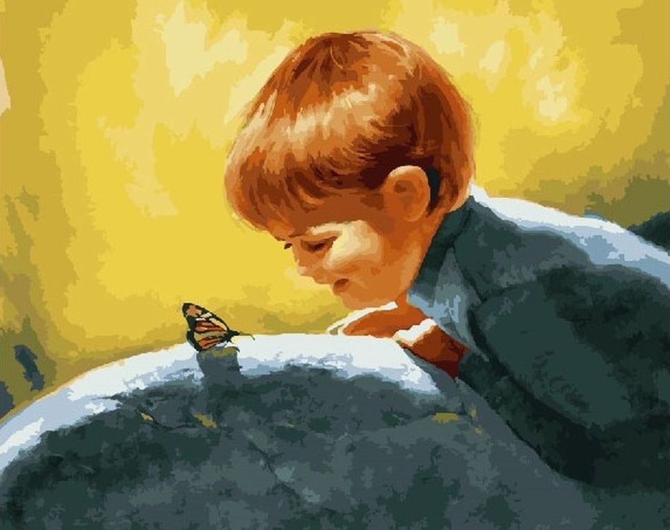 

Живопись по номерам Paintboy Мальчик и бабочка 40x50, Мальчик и бабочка