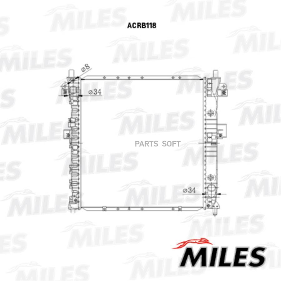 

Радиатор (Паяный) Ssangyong Actyon 2.0-2.3 06- (Nissens 64326) Acrb118 Miles арт. ACRB118