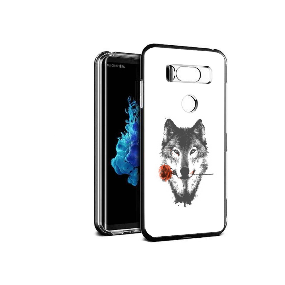 

Чехол MyPads Tocco для LG V30S волк с розой, Прозрачный, Tocco
