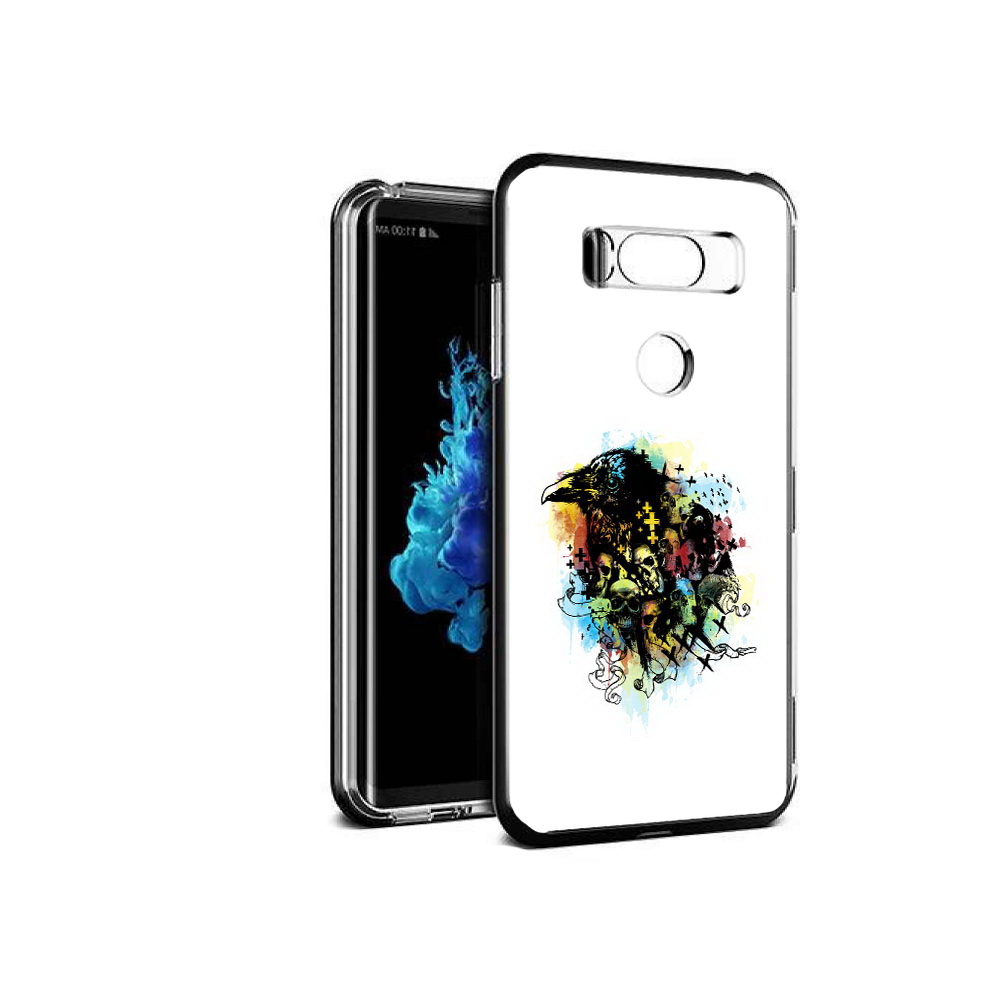 

Чехол MyPads Tocco для LG V30S ворон и черепа, Прозрачный, Tocco