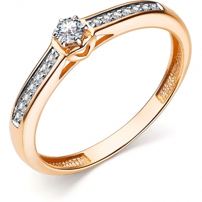 

Кольцо с 15 бриллиантами из красного золота р. 18 Алкор 13861-100, 13861-100