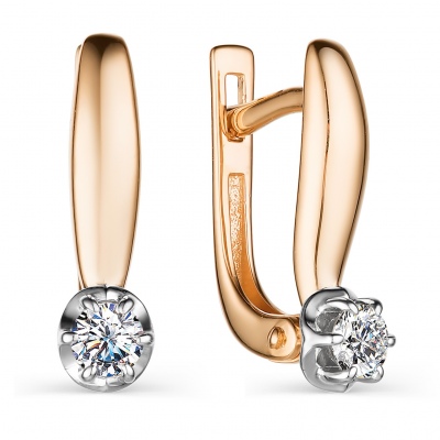 

Серьги с 2 бриллиантами из красного золота Алкор 23938-100, 23938-100
