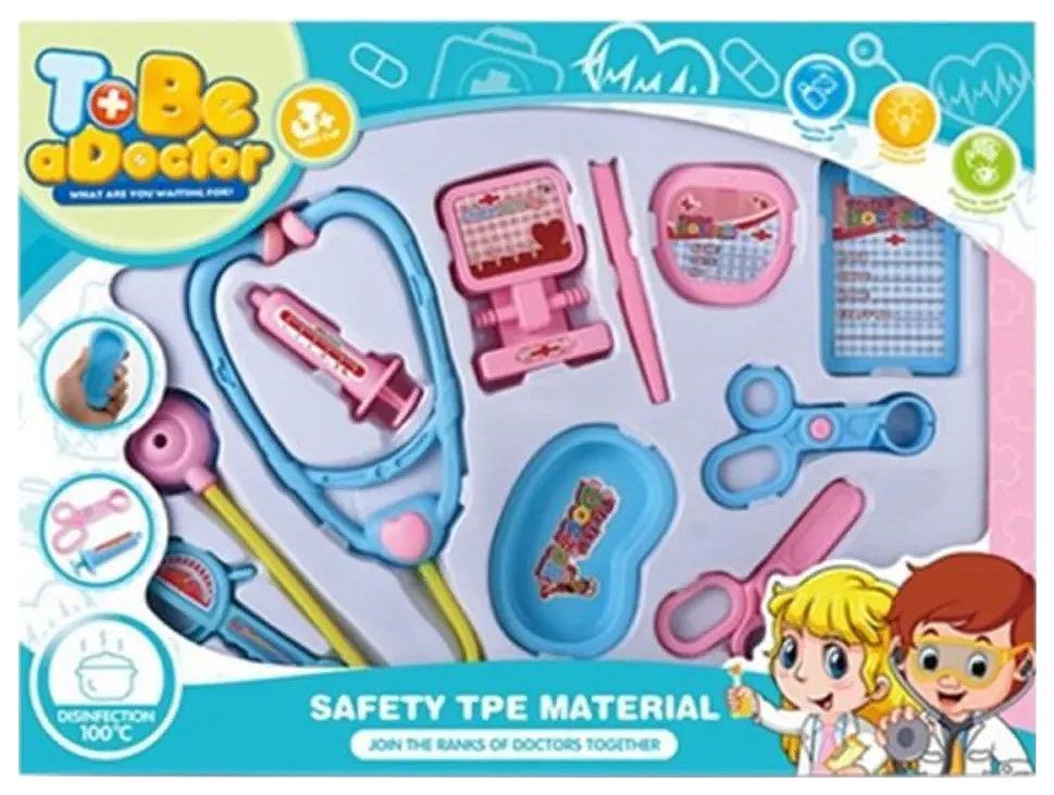 

Игровой набор Доктор, в компл. предм. 9-10 шт. в асс. Наша Игрушка 200460047, Голубой;розовый;желтый