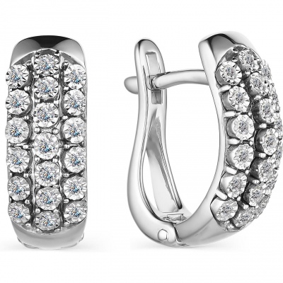 

Серьги с 38 бриллиантами из белого золота Алкор 23949-200, 23949-200