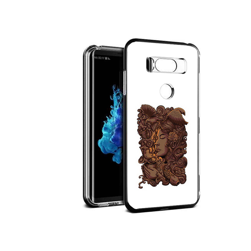 

Чехол MyPads Tocco для LG V30S девушка с длинными волосами абстракция, Прозрачный, Tocco