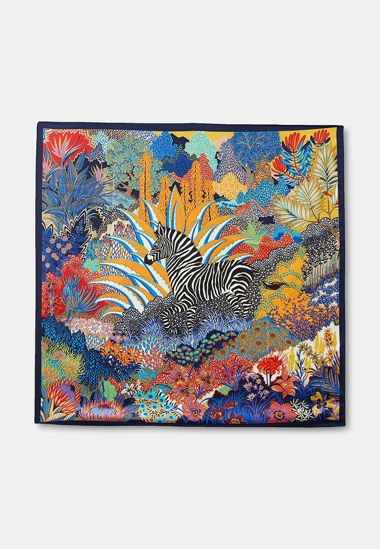 

Платок женский Rosedena scarv9 желто-синий, 90x90 см, Разноцветный, scarv9