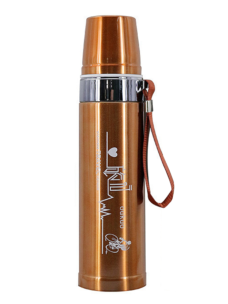 Термос URM термокружка 500 мл походный из нержавеющей стали, золотистый