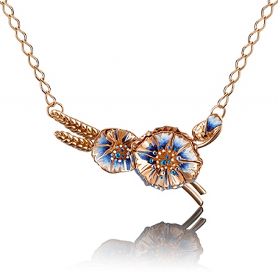 

Колье из красного золота 50 см PLATINA jewelry 07-0191-00-000-1110-59, эмаль, 07-0191-00-000-1110-59