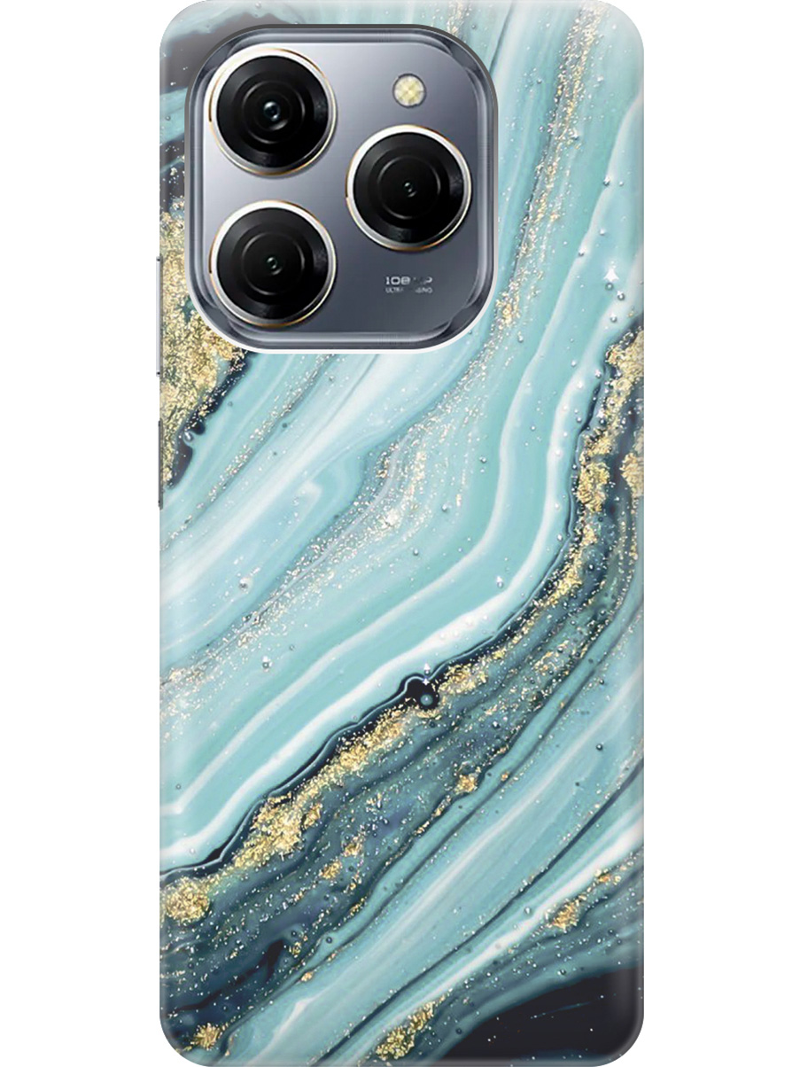 

Силиконовый чехол на Tecno Spark 20 Pro с рисунком "Зеленый мрамор", Белый;зеленый, 20011919