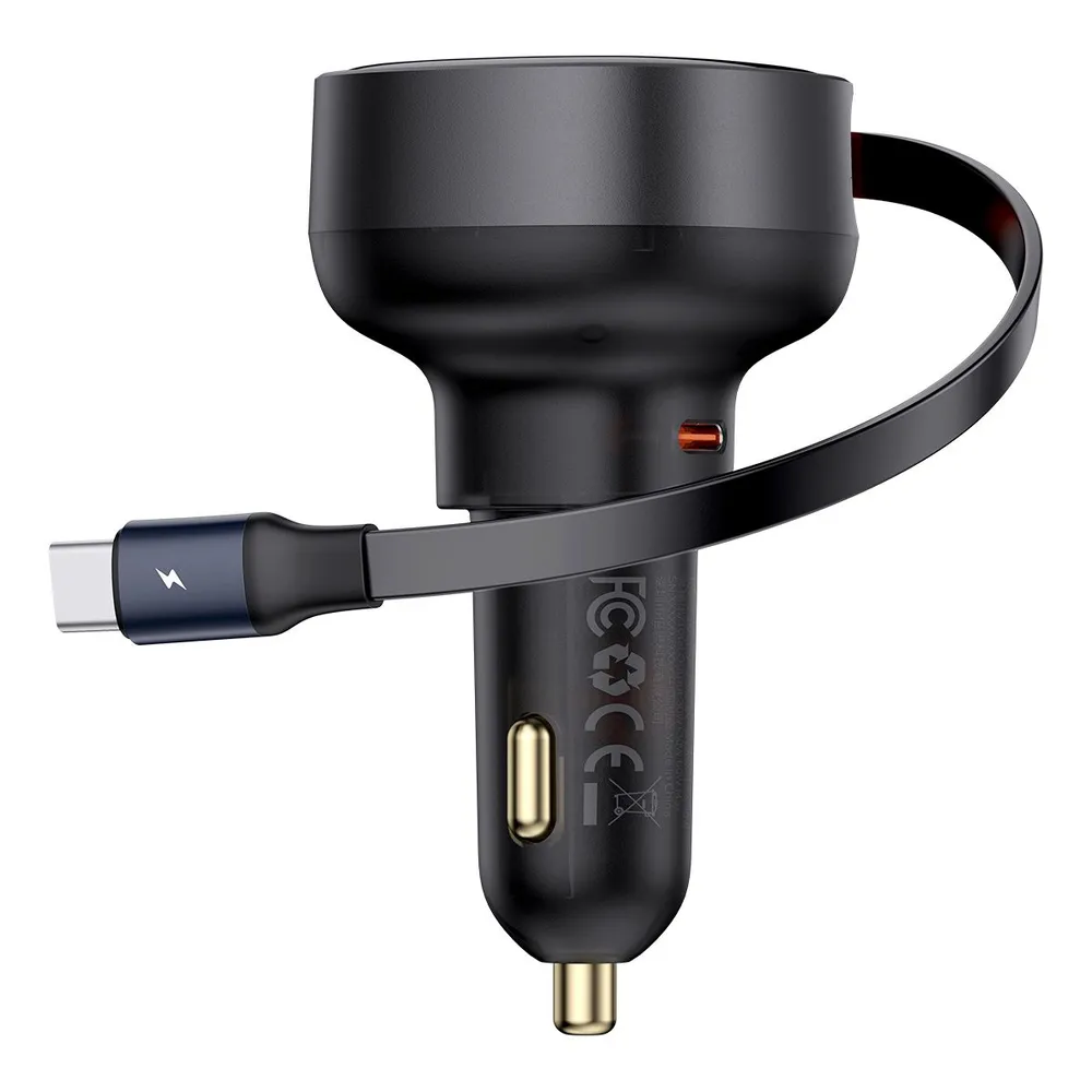 

Автомобильное зарядное устройство BASEUS Enjoyment Pro Car USB-C+ сгибающийся кабель