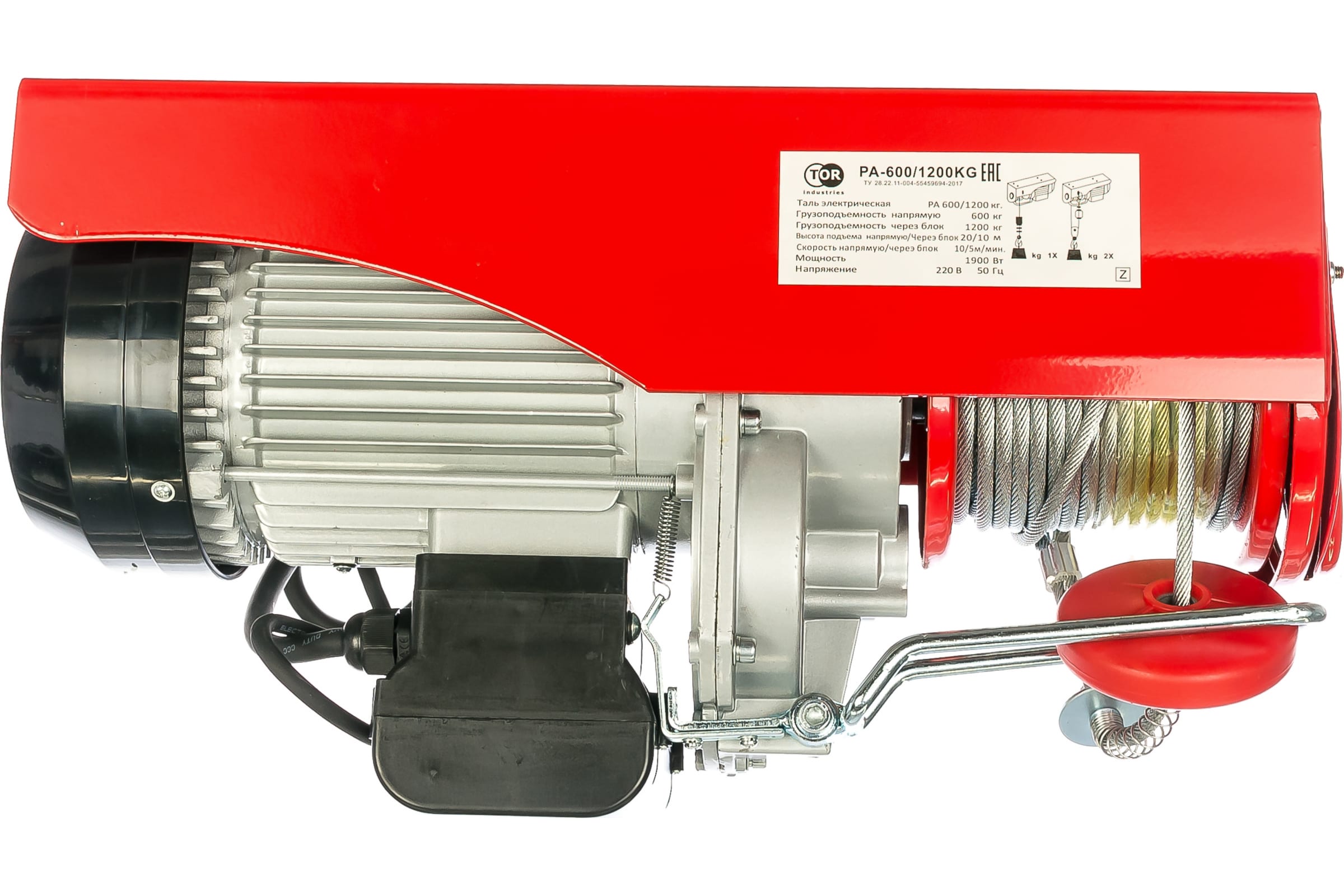 

TOR Электрическая таль PA-600/1200 20/10 м 1101201