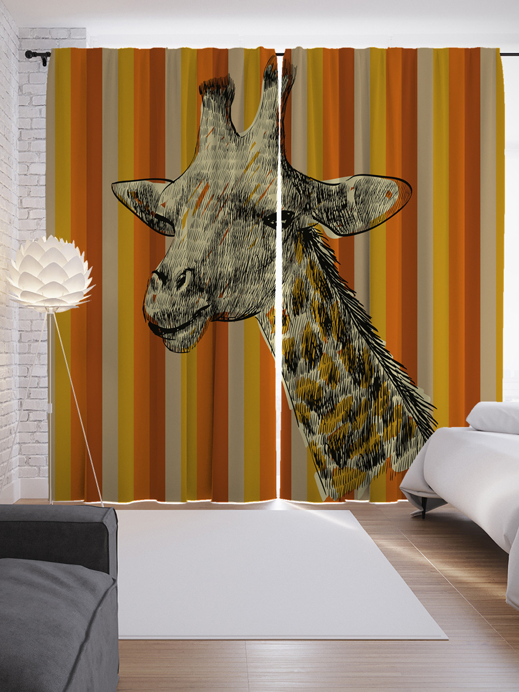 

Шторы с фотопечатью JoyArty «Мохнатый жираф» из сатена, 290х265 см, Шторы с фотопечатью «Мохнатый жираф» из сатена, 290х265 см