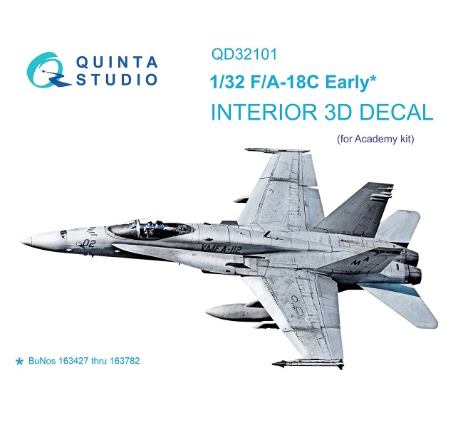 

QD32101 3D Декаль интерьера кабины F/A-18С Early для модели Academy, Цветной