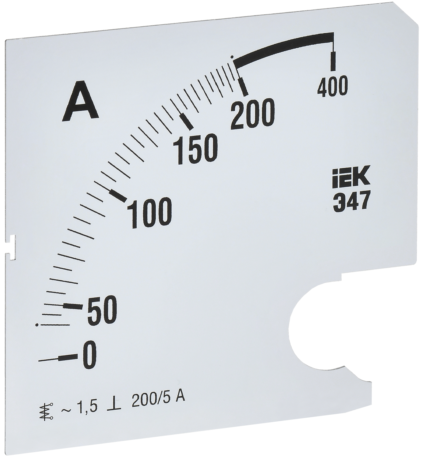 Шкала сменная для амперметра Э47 200/5А класс точности 1,5 96х96мм IEK