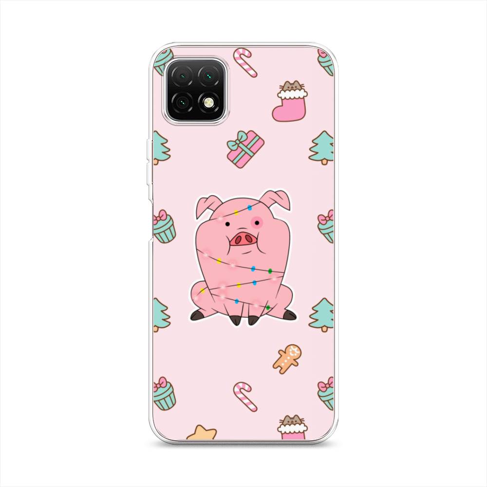 

Чехол на Wiko T3 "Розовая свинка", Розовый;зеленый, 3400150-5
