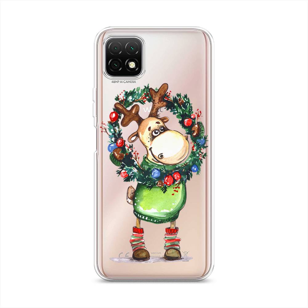 

Чехол на Wiko T3 "Олень с новогодним венком", 3400150-4