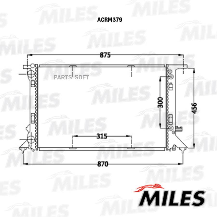 

Радиатор (Механическая Сборка) Vag A4 1.8/2.0/2.0d (Nissens 60321) 08- (Ava Aia2293) Acrm3