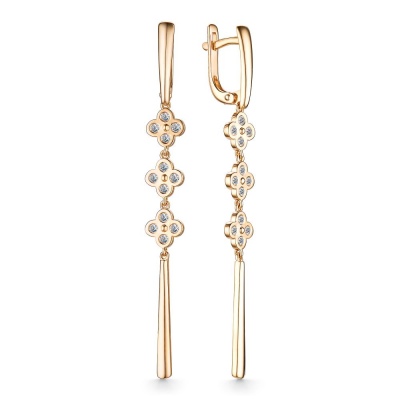 

Серьги с 24 бриллиантами из красного золота Алкор 24605-100, 24605-100