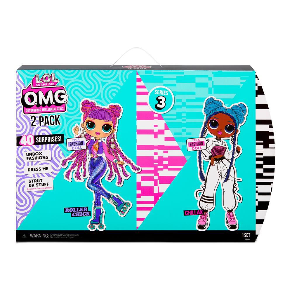 Набор кукол L.O.L. Surprise Подружки OMG 2-Pack Roller Chick и Chillax, 423188-INT