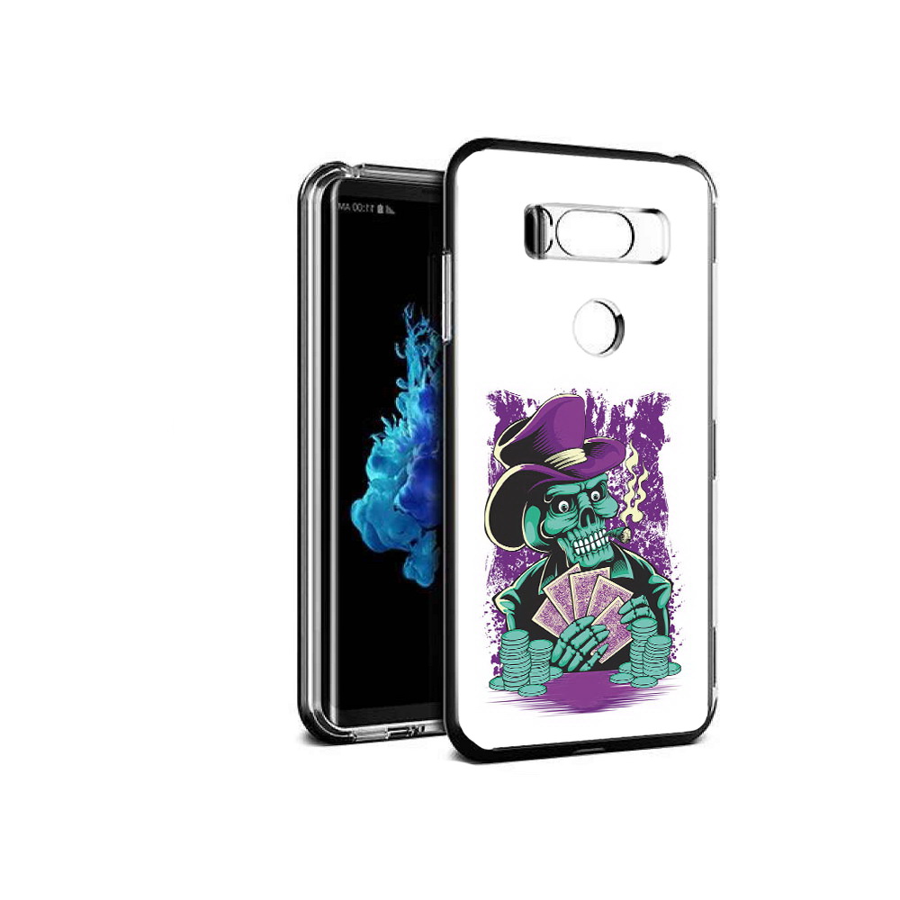 

Чехол MyPads Tocco для LG V30S зеленый череп с картами, Прозрачный, Tocco