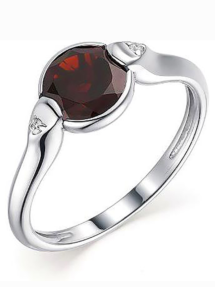 

Кольцо с гранатом и фианитами из серебра р. 16,5 Алкор серебро 01-1836_00ГР-00, 01-1836_00ГР-00