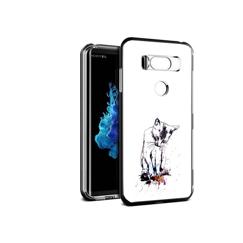 

Чехол MyPads Tocco для LG V30S кот и микки, Прозрачный, Tocco