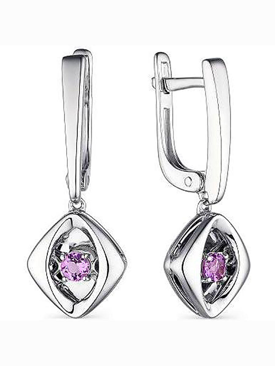

Серьги с 2 аметистами из серебра Алкор серебро 02-1875_00АМ-00, 02-1875_00АМ-00