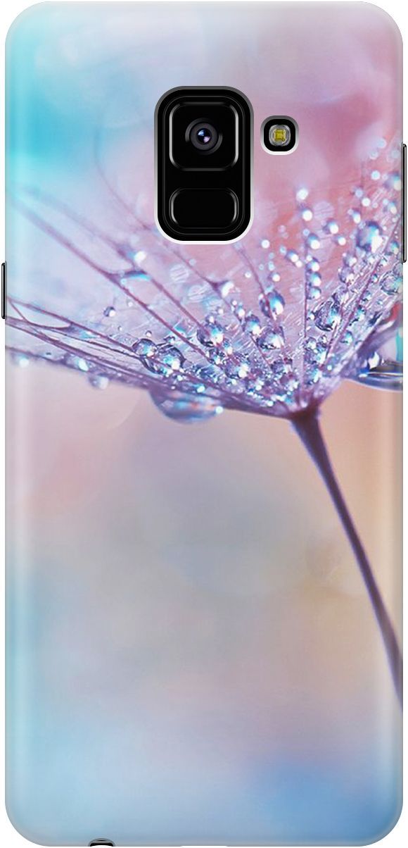

Силиконовый чехол на Samsung Galaxy A8 (2018) "Капелька на одуванчике", Голубой;розовый, 3081
