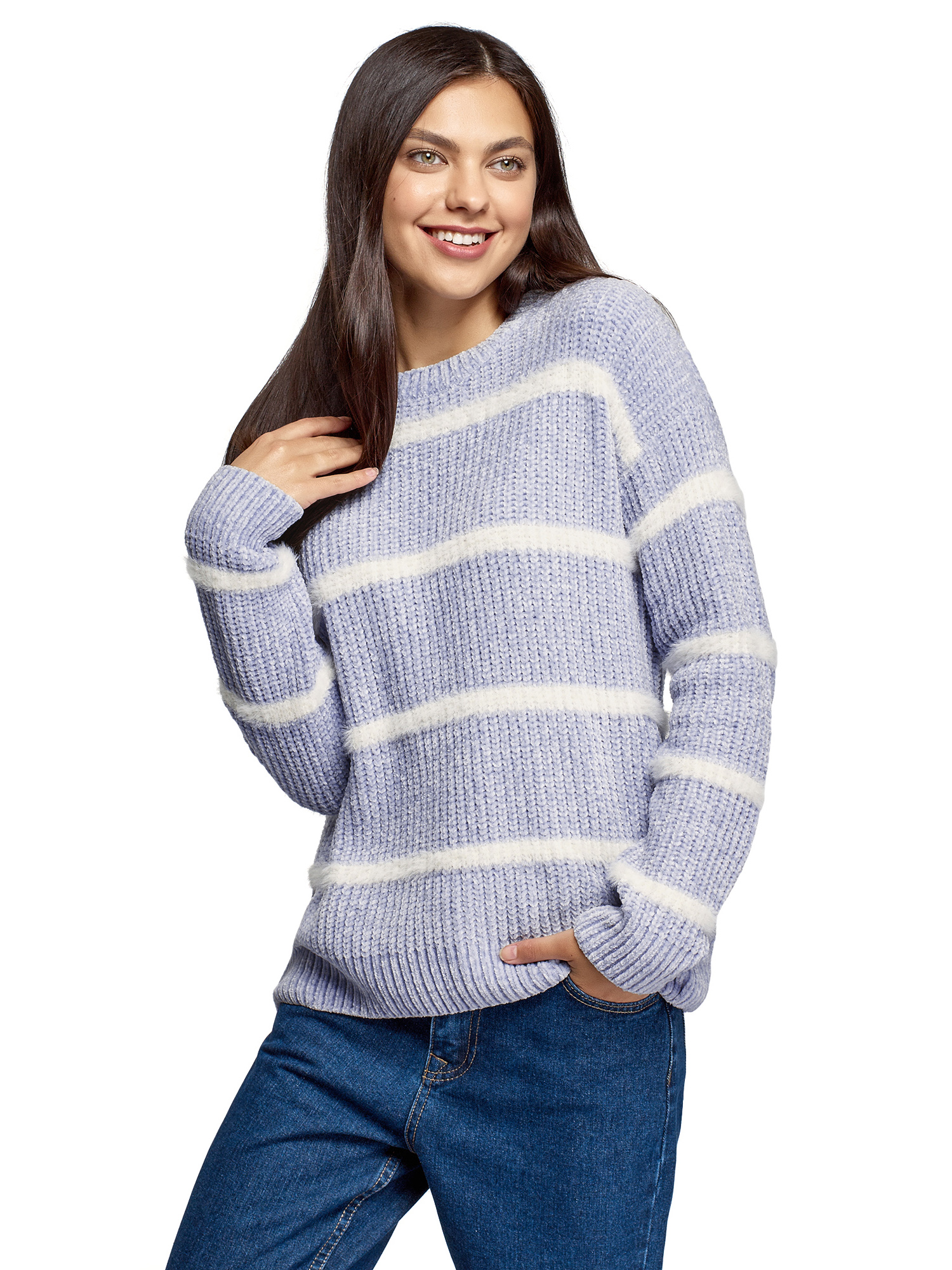

Джемпер женский oodji 63805338 фиолетовый XL, 63805338