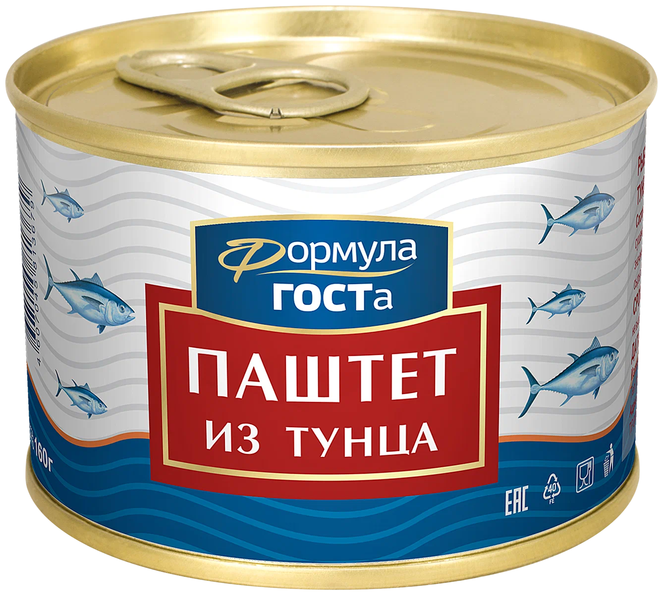 

Паштет Формула ГОСТа из тунца в собственном соку 160 г