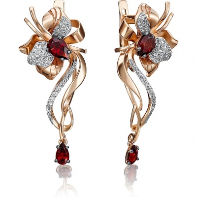 

Серьги из красного золота с топазом/гранатом PLATINA jewelry 02-4262-00-264-1110-57, 02-4262-00-264-1110-57