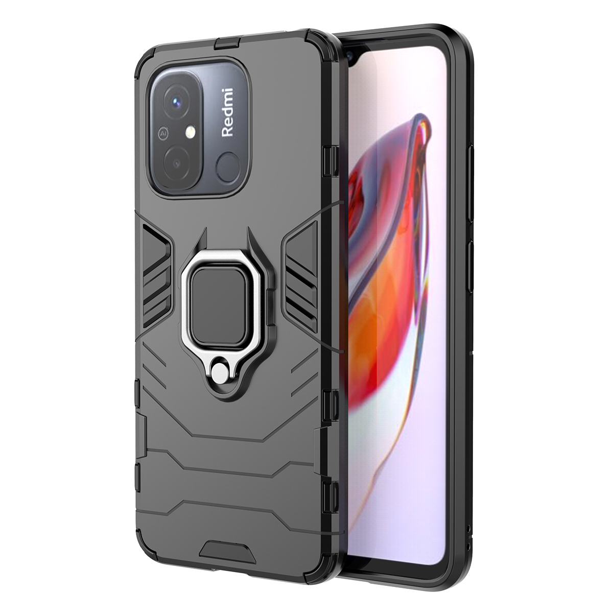 

Противоударный чехол Panther Case для Xiaomi Redmi 12C с кольцом, черный, Panther Case
