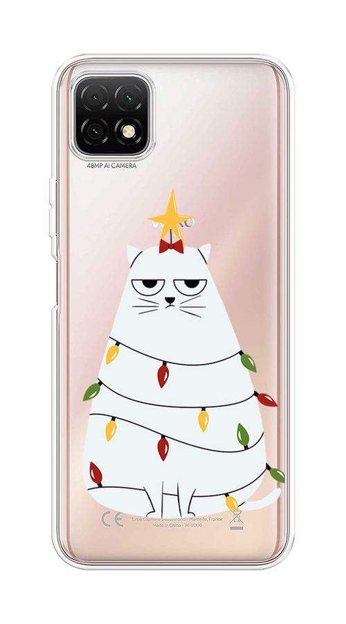 

Чехол на Wiko T3 "Котик в гирлянде", Белый;красный;желтый, 3400150-1