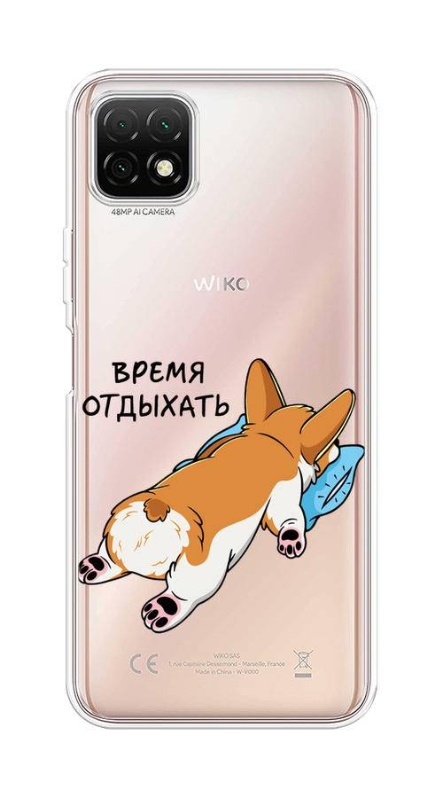 

Чехол на Wiko T3 "Корги отдыхает", Черный;коричневый;голубой, 3400150-1