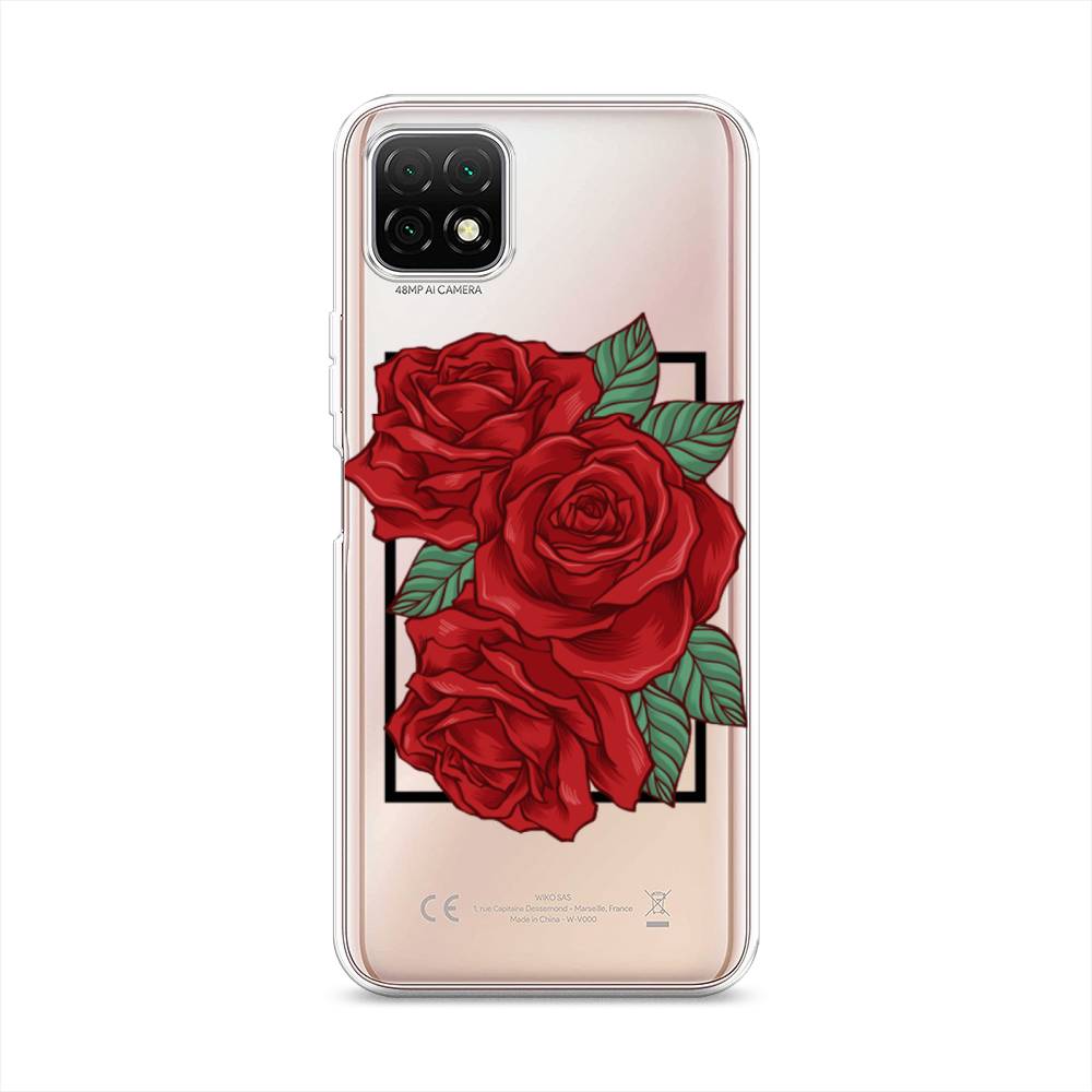 

Чехол на Wiko T3 "Три алые розы", Красный, 3400150-2