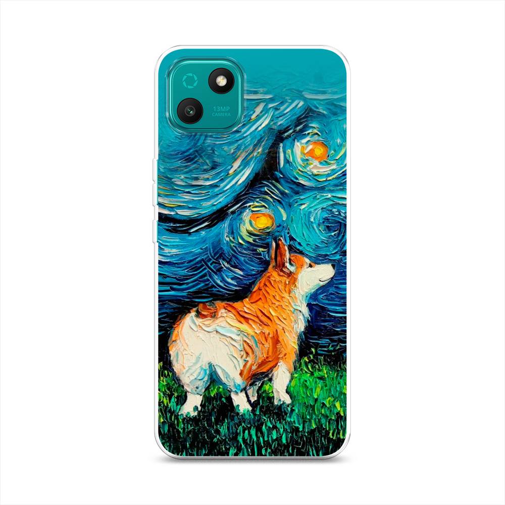 

Чехол на Wiko T10 "Корги звёздная ночь", Коричневый;белый;зеленый, 3400250-1