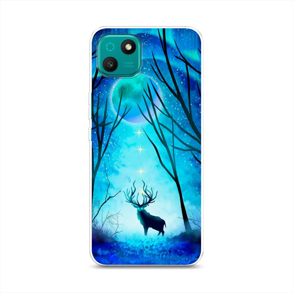 

Чехол на Wiko T10 "Олень северное сияние", Синий;черный;голубой, 3400250-1