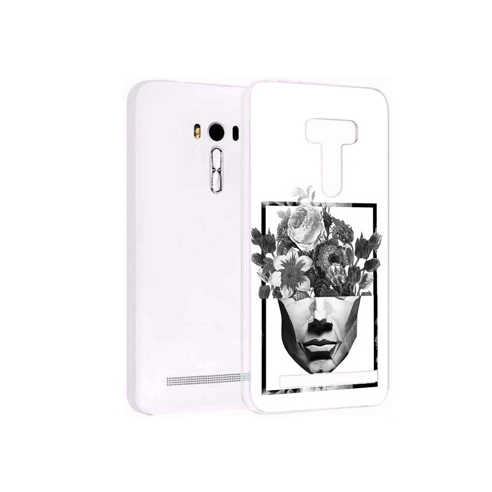 Чехол MyPads Tocco для Asus ZenFone Selfie (ZD551KL) черно белая ваза в абстракции